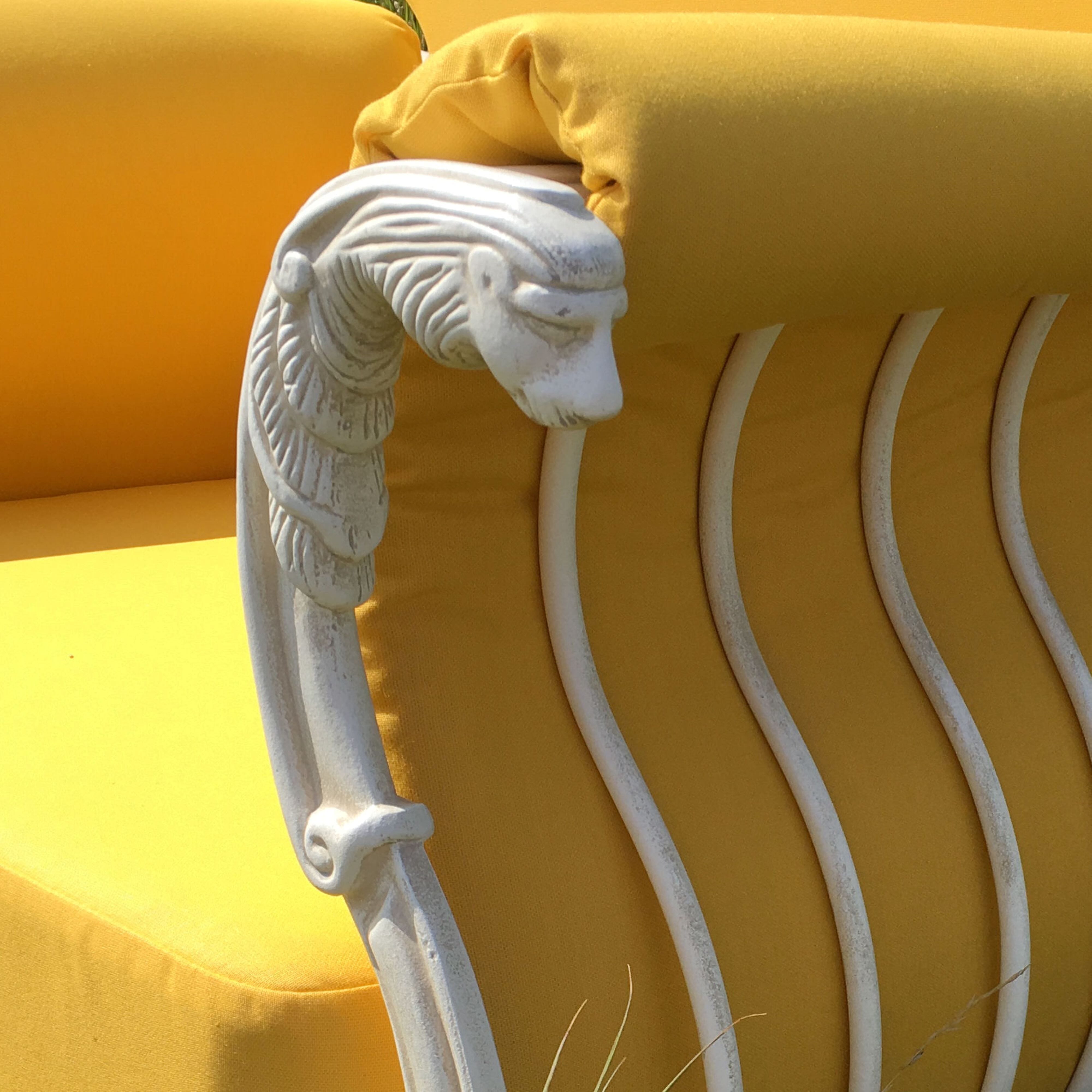 Tuscan White & Sunbrella Mimosa