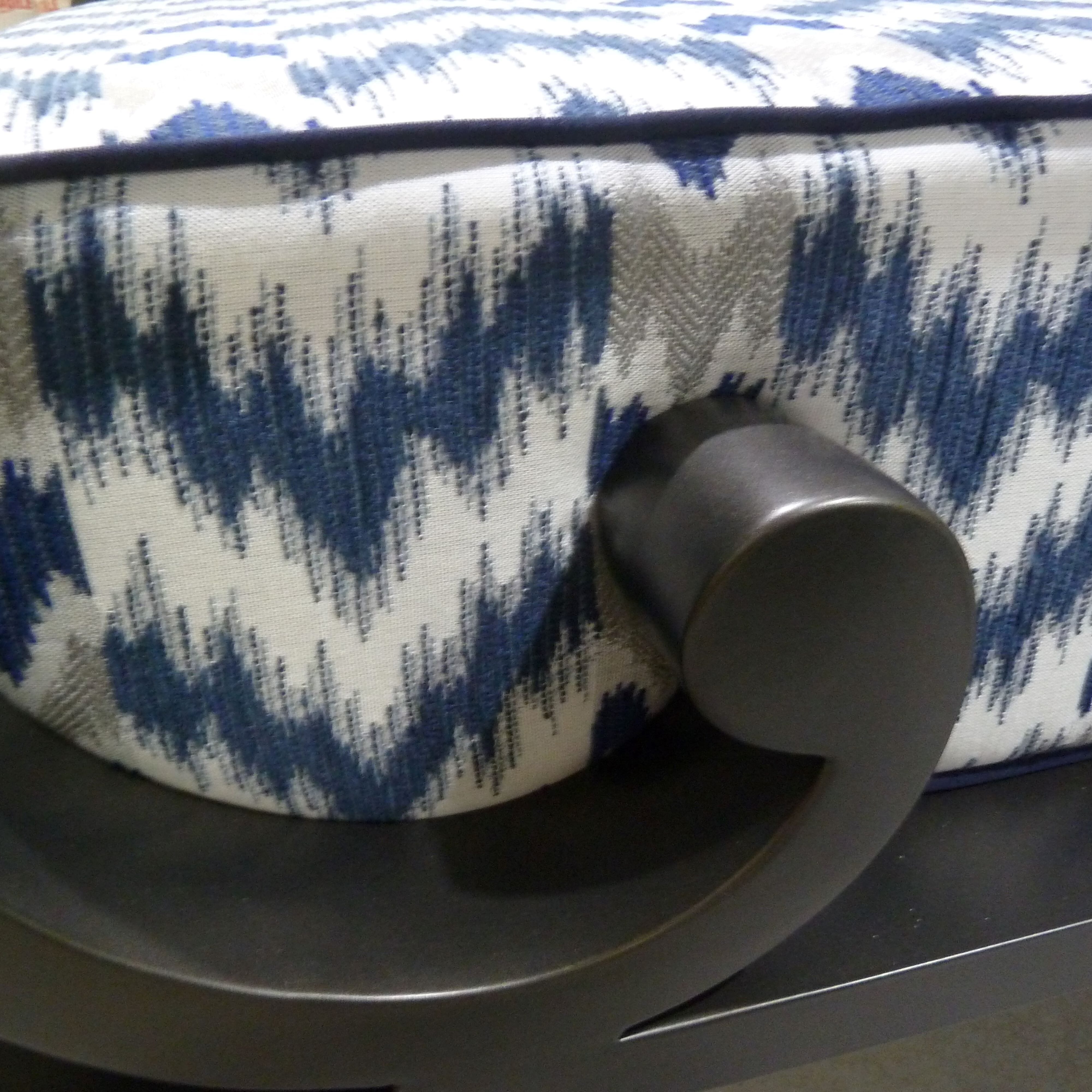 blue and white fabric