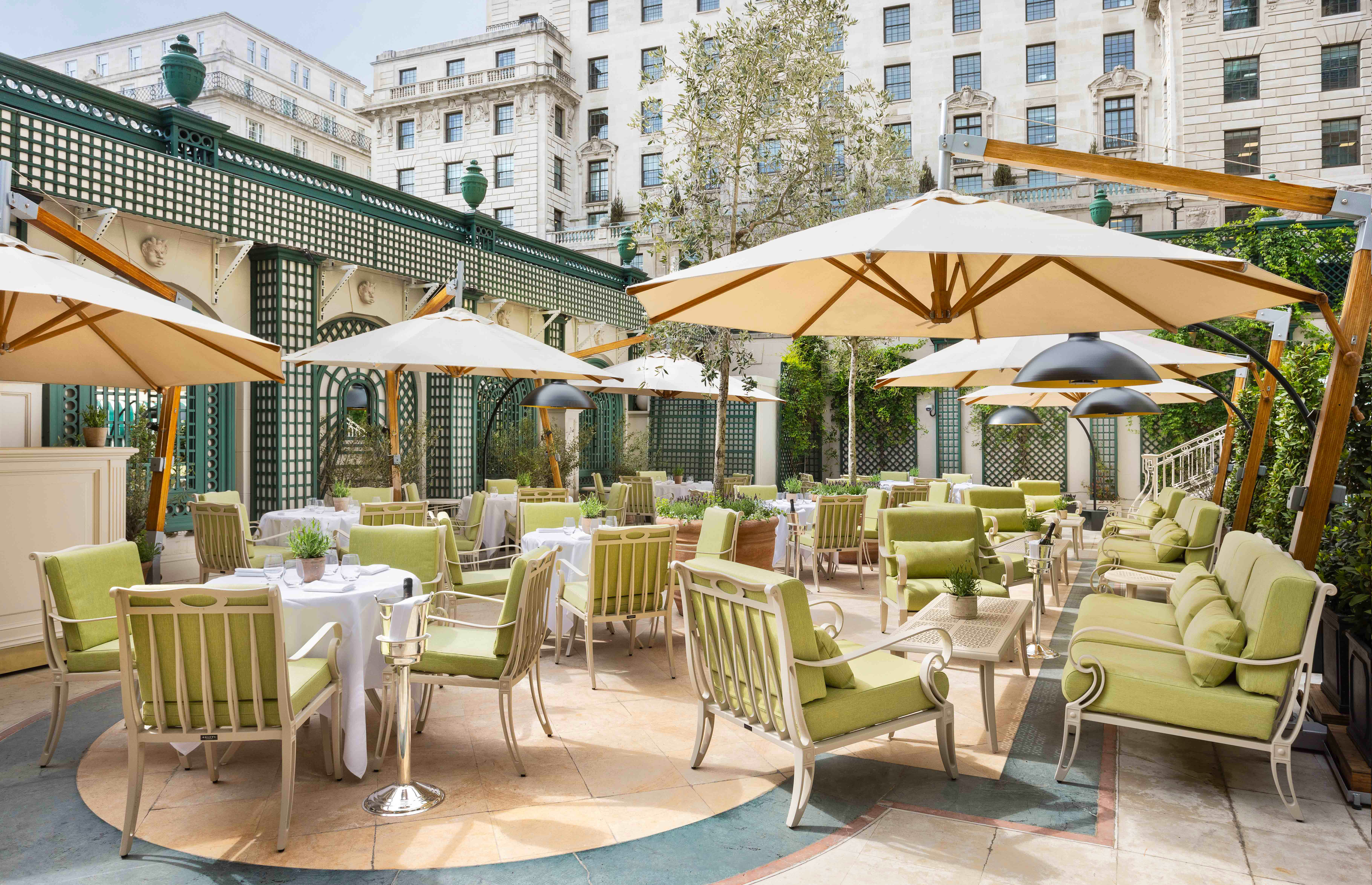 Outdoor hotel terrace