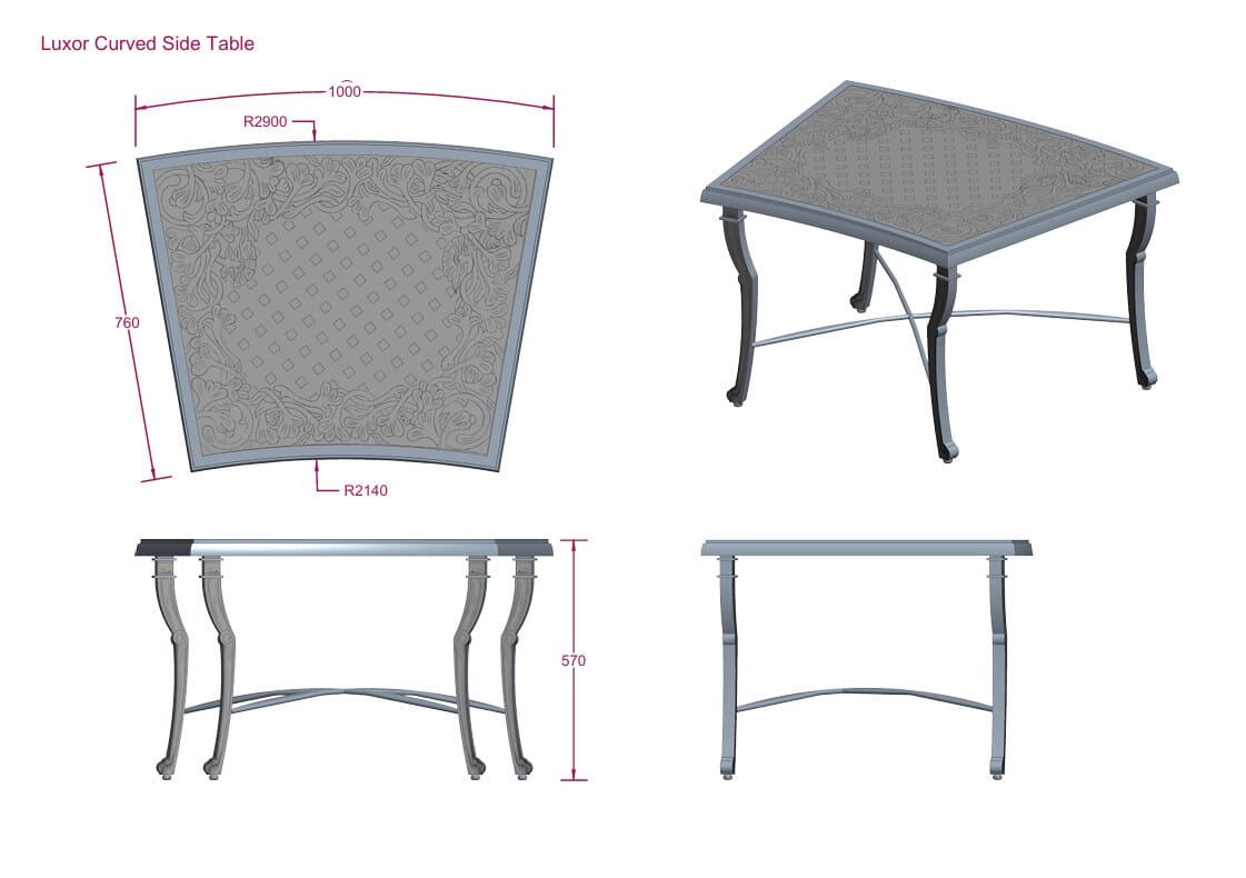 Luxor Curved Side Table